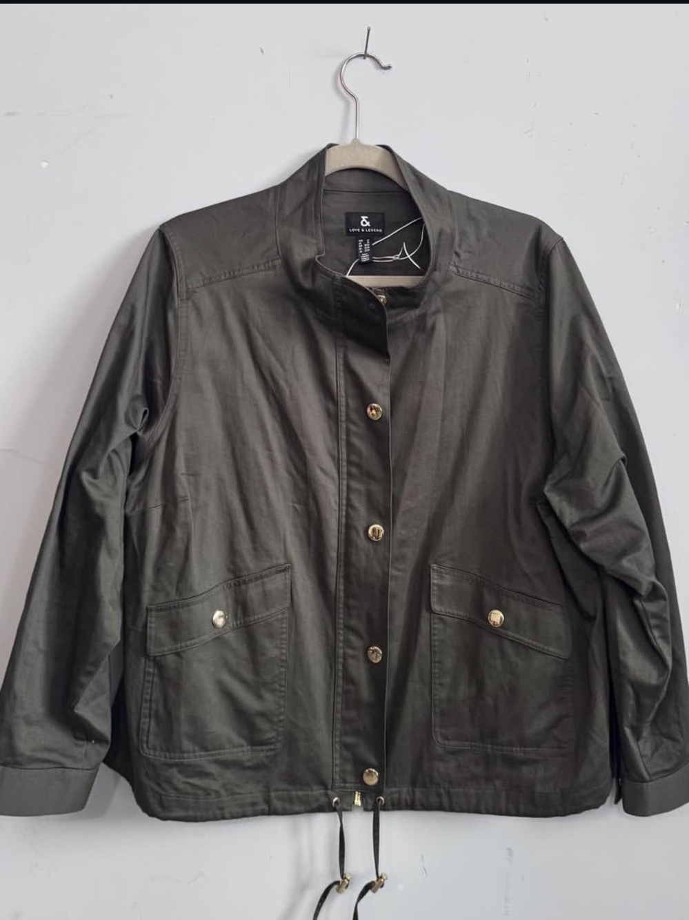 Love & Legend Black Utility Jacket with Gold Buttons